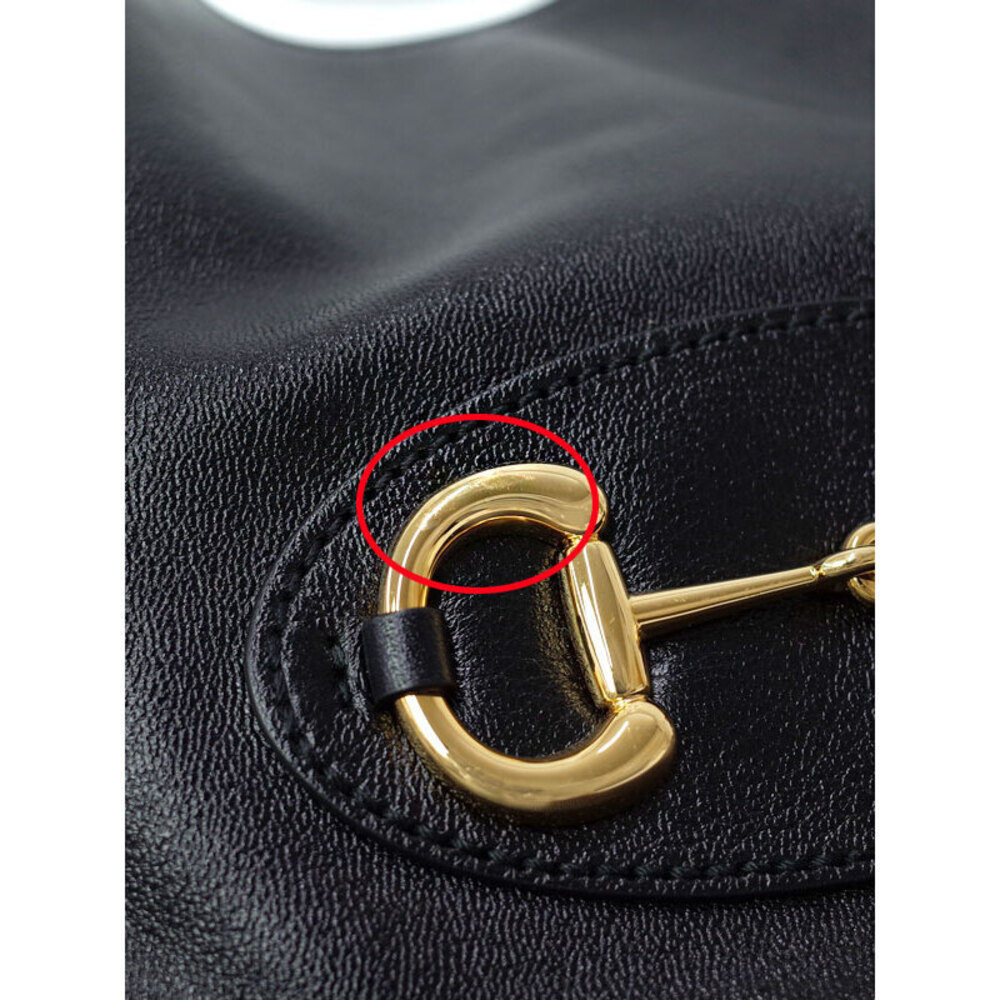 Gucci Horsebit 1955 Tote Bag Leather Black - Picture 8 of 9